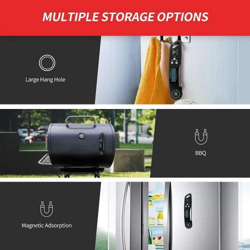 Digital Meat Thermometer, 3s Instant Read Kitchen Thermometer Probe with Reversible Display for BBQ, Beef, Pork, Chicken - Toytexx Digital Meat Thermometer, 3s Instant Read Kitchen Thermometer Probe with Reversible Display for BBQ, Beef, Pork, Chicken - Toytexx